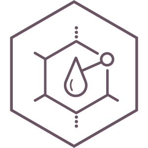Hyaluronic acid icon in pink hexagon